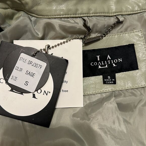 NEW LA coalition women’s faux leather jacket size S - Picture 5 of 9